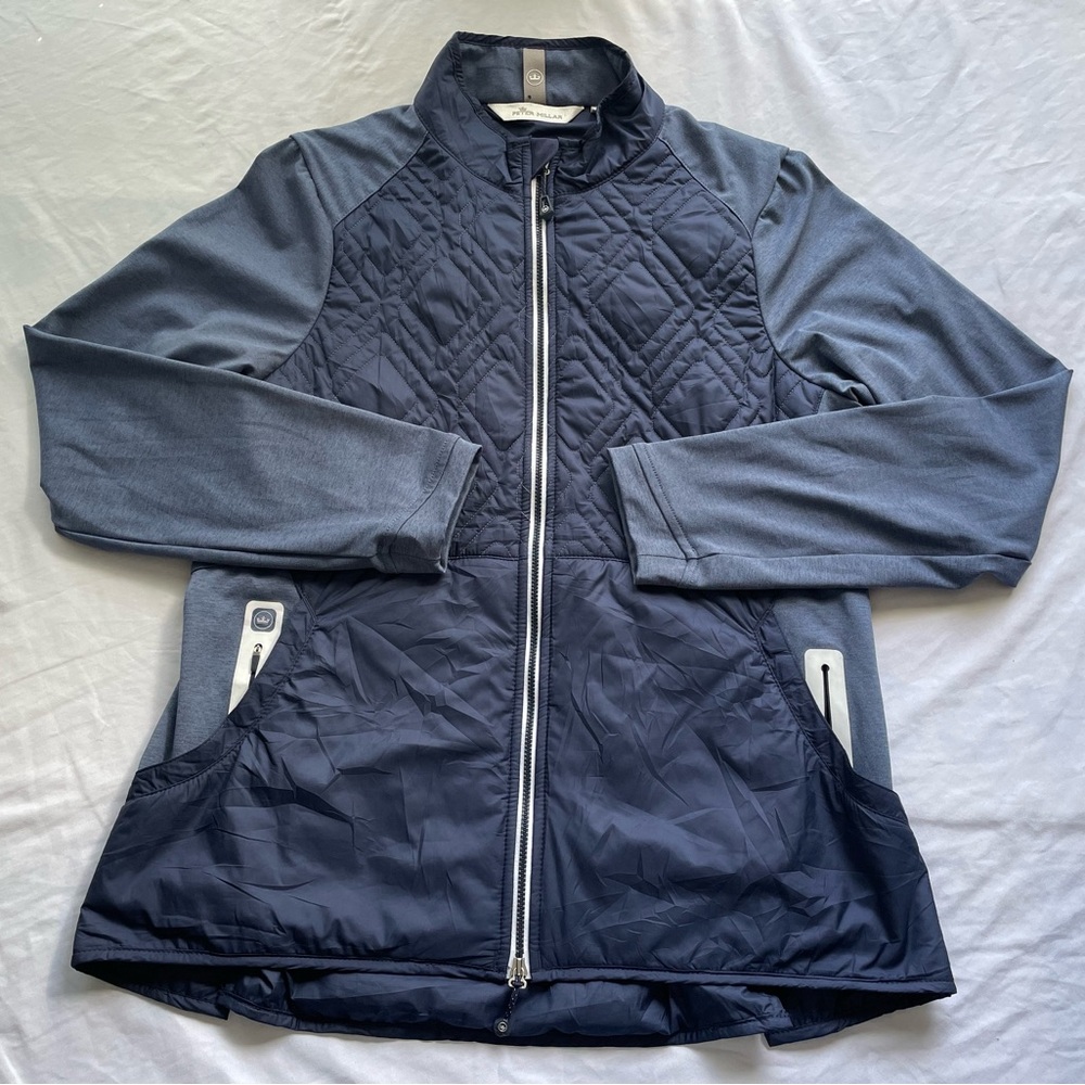 Peter Millar Madeline Hybrid Jacket Womens Large Dark Blue Golf Quilted Coat
